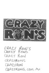 CRAZY RON'S ; CRAZY RONS ; CRAZY RON ; CRAZYRONS ; CRAZYRON ; CRAZYRONS.COM.AU